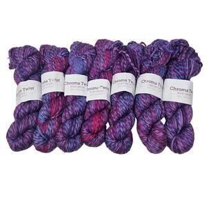 NEW 7 Chroma Twist Purple Knit Picks Lupine Wool Blend Yarn Skein Crochet